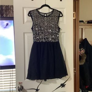 Vintage As U Wish mini dress Sequin Dress size 9 or Medium fit and flare dress